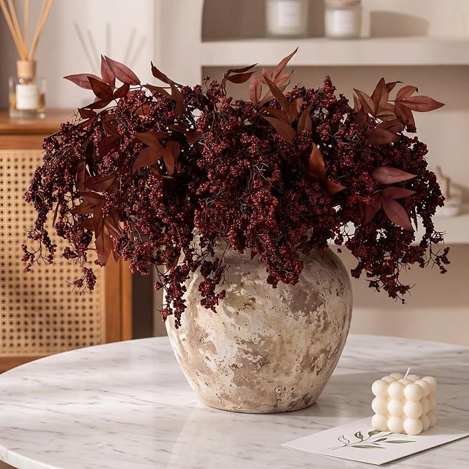 Giegxin 3 Pcs Faux Berry Stems, 45.7" Artificial Fall Nandina Branches | Amazon (US)