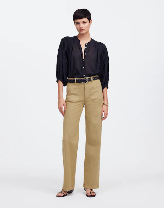 The Emmett Wide-Leg Pant: Patch Pocket Edition | Madewell