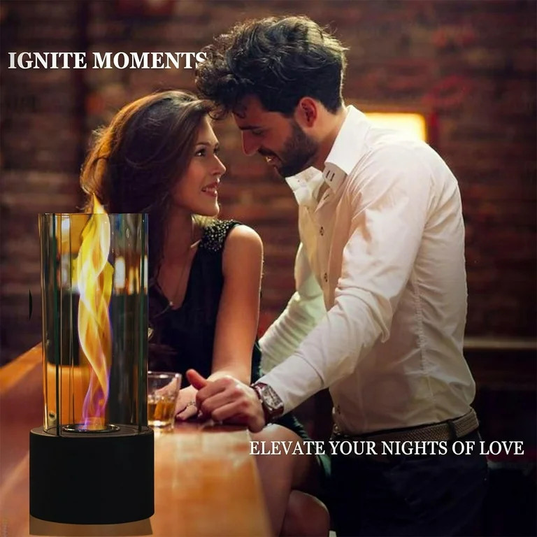 KORNIFUL Tabletop Fire Pit, Tornado Spiral Flame Fireplace with Windproof Tempered Glass, Portabl... | Walmart (US)