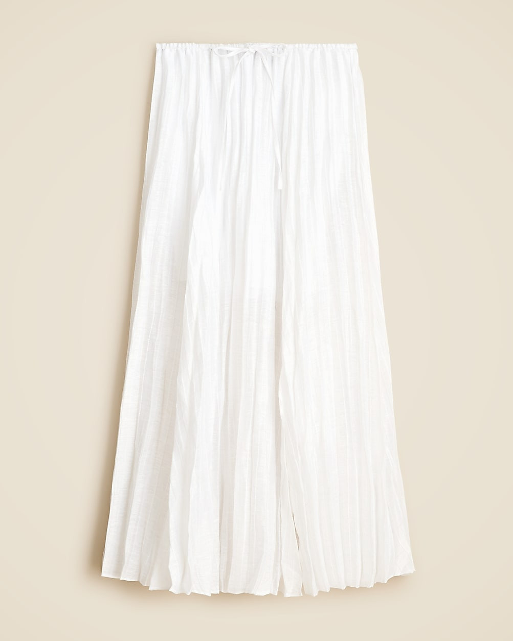 Pleated drawstring maxi skirt in linen blend | J. Crew US