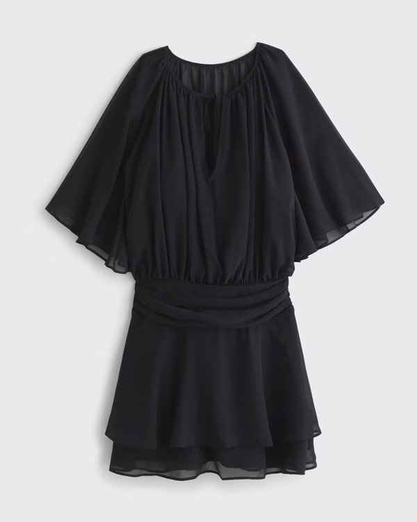 Women's Angel Sleeve Sheer Mini Dress | Women's Dresses & Jumpsuits | Abercrombie.com | Abercrombie & Fitch (US)