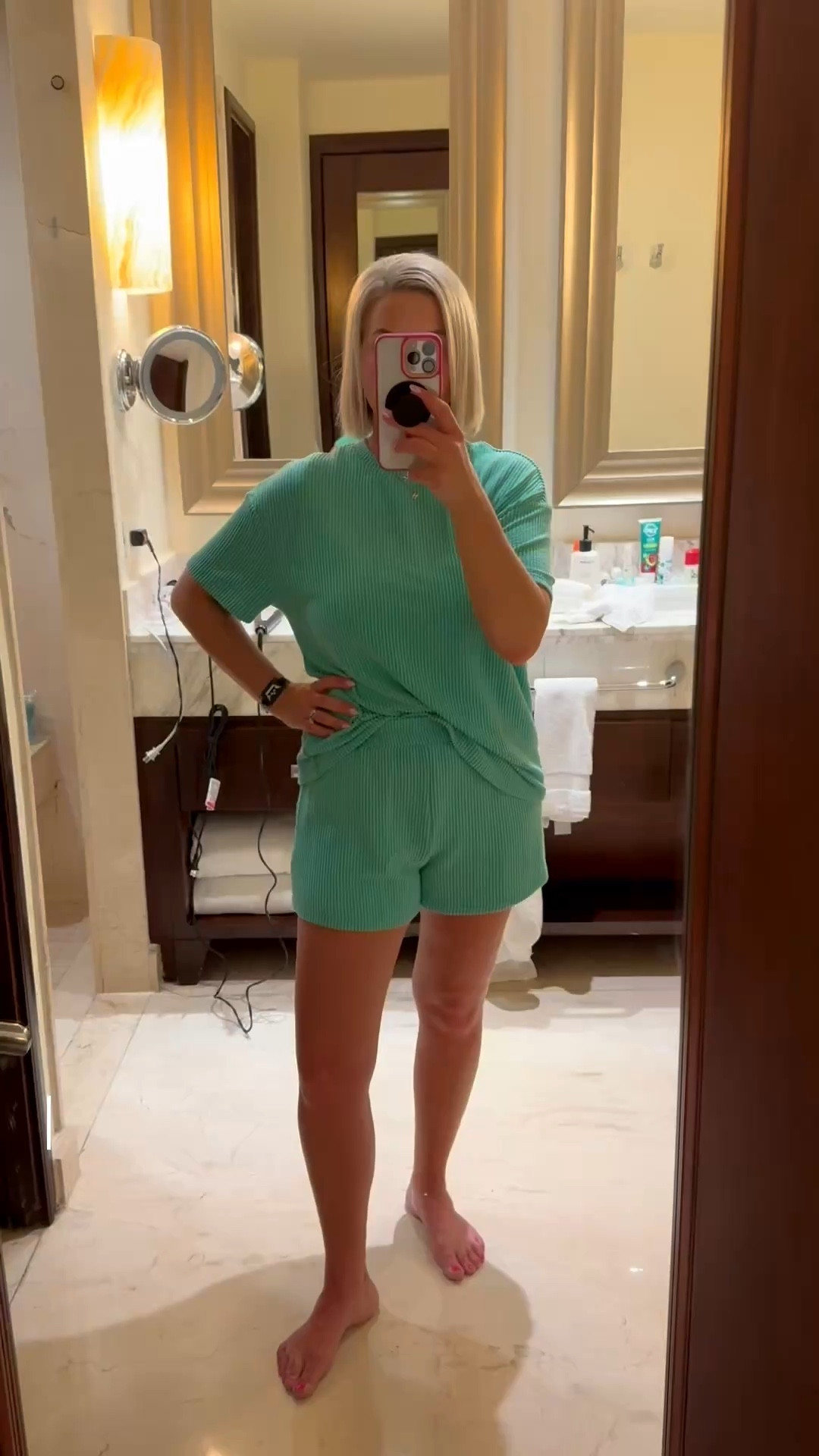 This set from Amazon is a must have! Soft, stretchy and comfortable! This green is so bright and fun! Size small and 5’3"

#LTKmomlife #LTKSpringSale #LTKootd