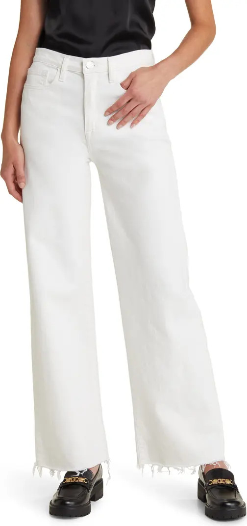Le Jane Raw Hem High Waist Crop Wide Leg Jeans | Nordstrom