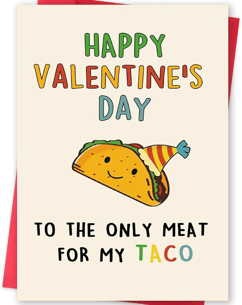 BENNLOOS Lovely Taco Valentines Day Card for Him Her, Naughty Valentine's Day Gift for Husband Wi... | Amazon (US)