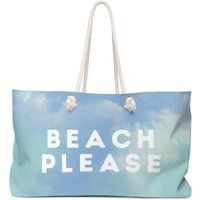 Beach Please Oversized Weekender Bag | All Over Blue Tie Dye Print Free Us Shipping | Etsy (US)