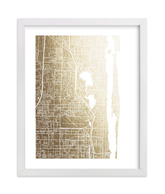 "West Palm Beach Map" - [non-custom] Foil-pressed Art Print by Griffinbell Paper Co.. | Minted