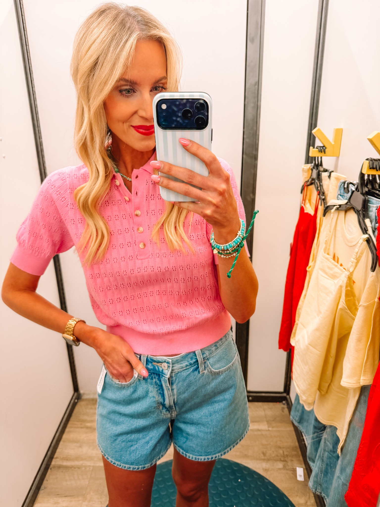 Obsessed with this soft short sleeve polo from Old Navy! 

Pointelle polo / Denim shorts / Summer style / Baggy Jean shorts

#LTKootd #LTKgrwm
