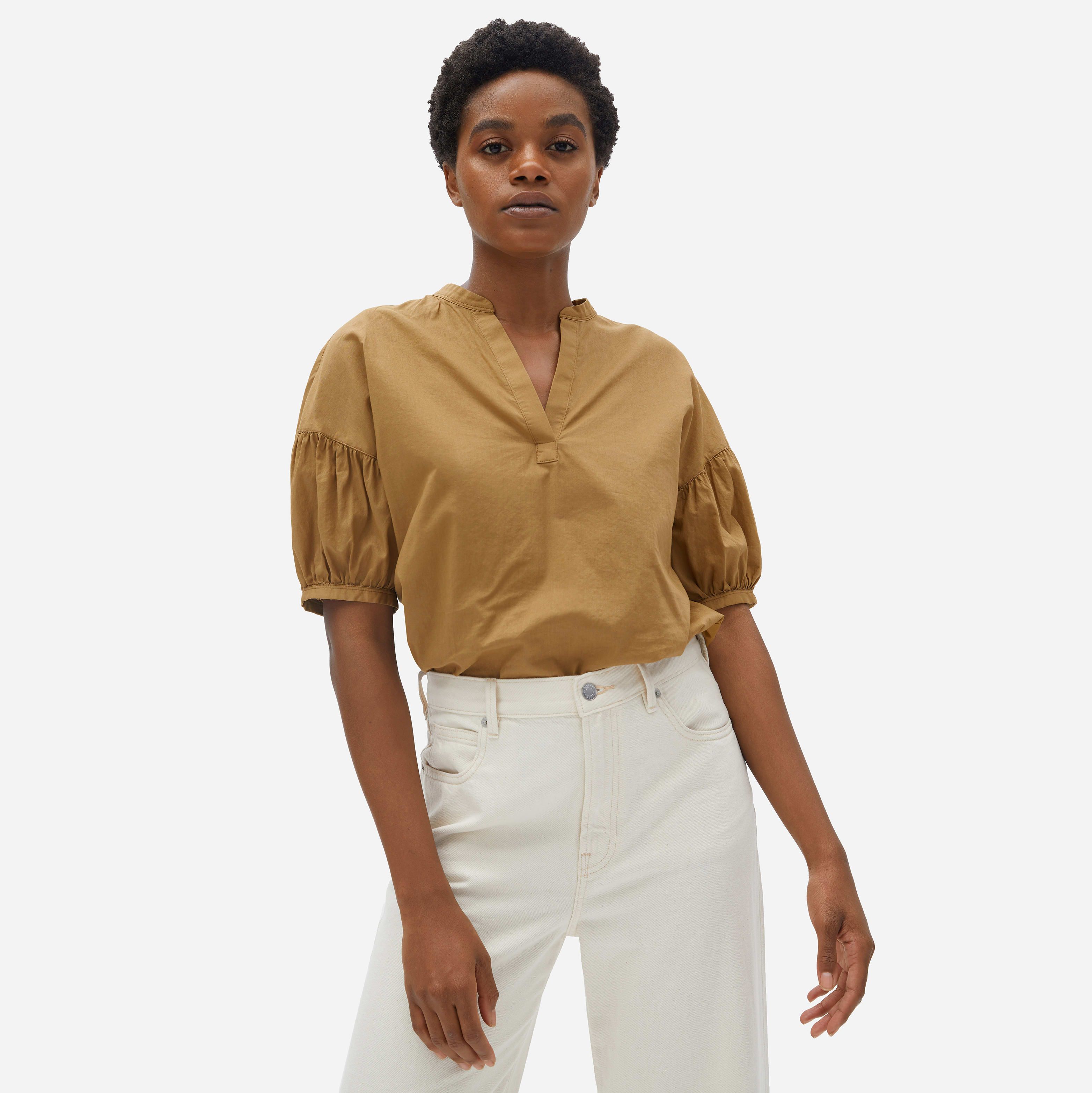 The Split-Neck Puff-Sleeve Air Shirt | Everlane