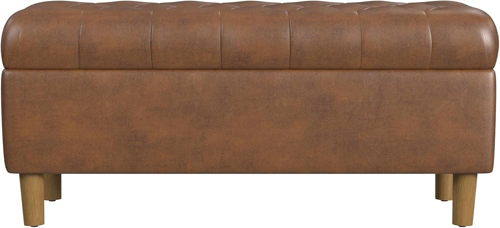 HomePop Home Decor | Tufted Ainsley Button Storage Ottoman Bench with Hinged Lid | Ottoman Bench ... | Amazon (US)