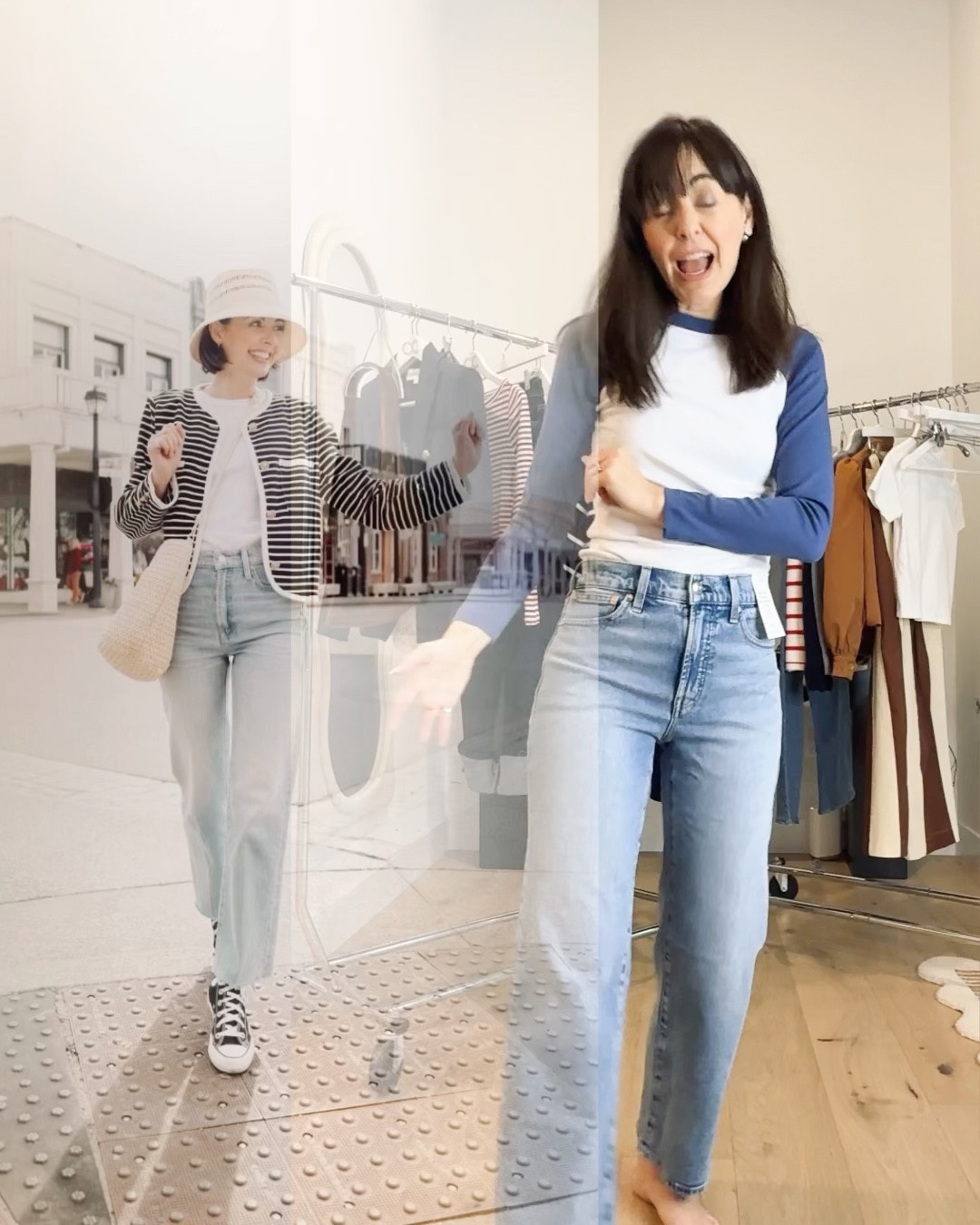 If you want an endless arsenal of effortlessly chic casual outfits that go with sneakers and flats, I made you 69. Every item on my 10-piece checklist goes together. The casual outfits that go with sneakers in this capsule look effortlessly chic because the core of this capsule is made with the most versatile closet essentials.  

If you are signed up for my free, VIP shopper club check your email later today for all the details or use the links here to recreate these two sample capsules