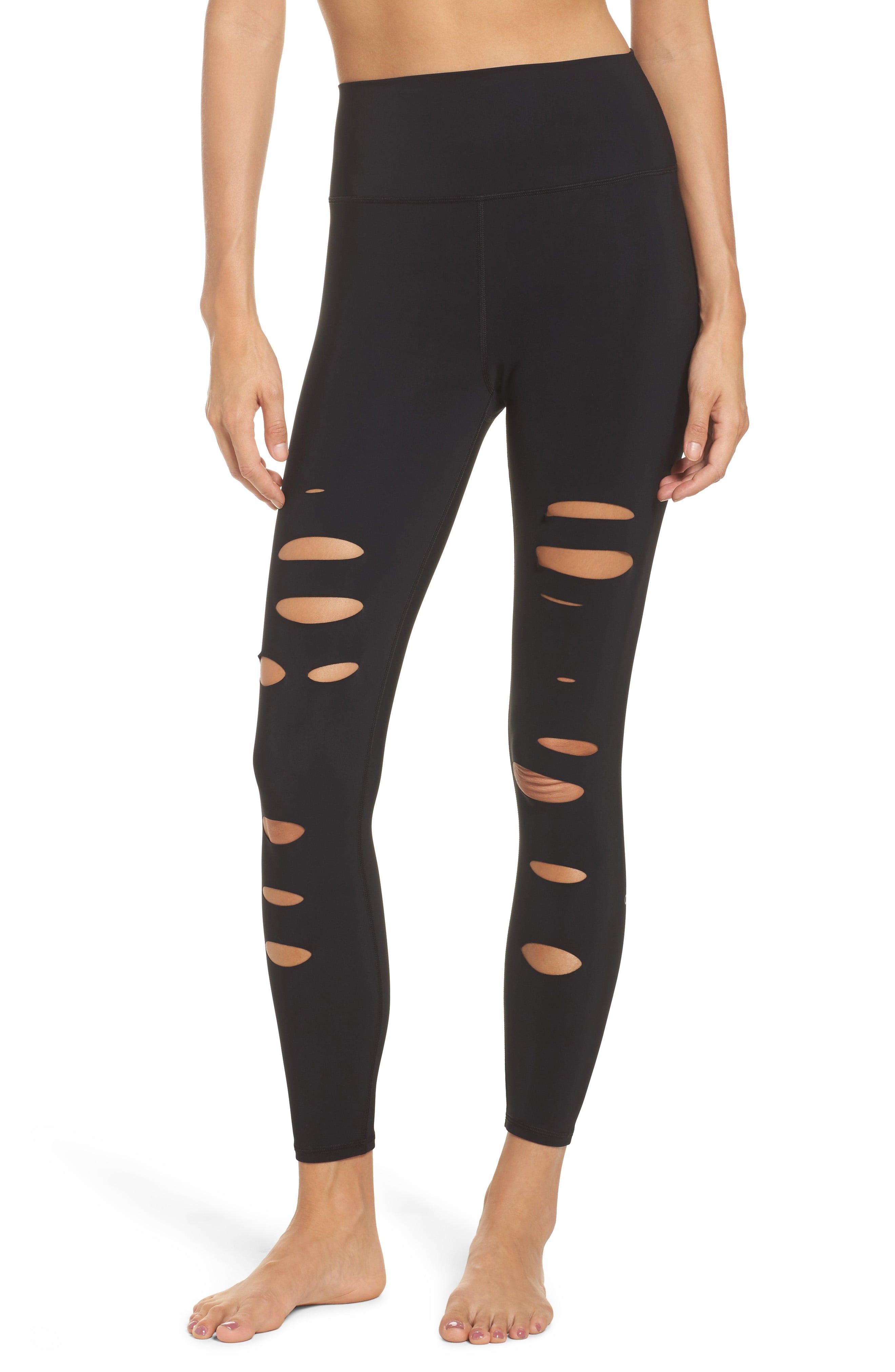 Women's Alo Ripped Warrior Midi Leggings | Nordstrom