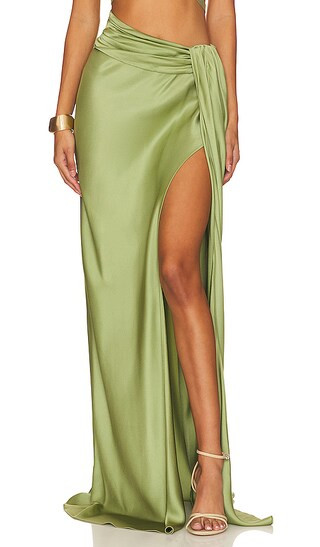 Asymmetric Maxi Skirt in Olive | Revolve Clothing (Global)