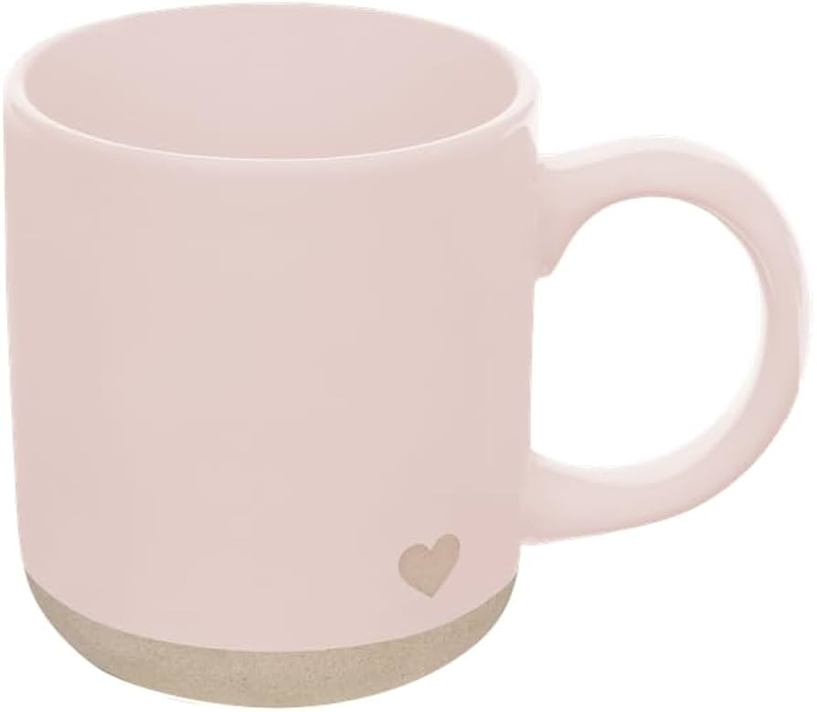 Sweet Water Decor Pink Heart Coffee Mug, 14oz Stoneware Cup with Handle for Hot Cocoa, Tea & Cide... | Amazon (US)