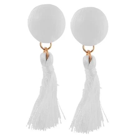 Fashion Bohemian Earrings Women Vintage Tassel Fringe Boho Round Stud Earrings - White | Walmart (US)