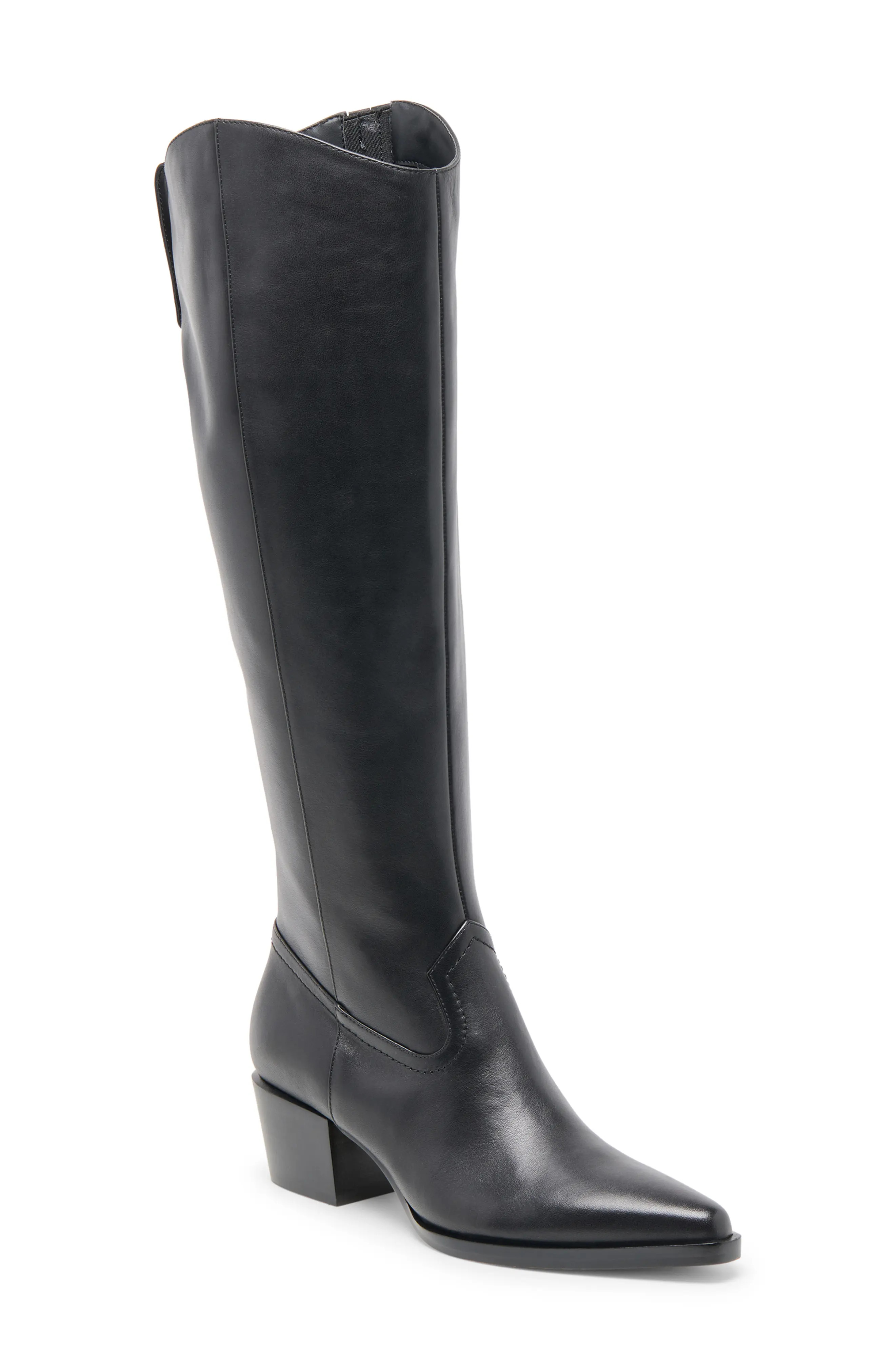 Dolce Vita Virona Water Resistant Boot in Black Leather H2O at Nordstrom Rack, Size 11 Wide Calf | Nordstrom Rack