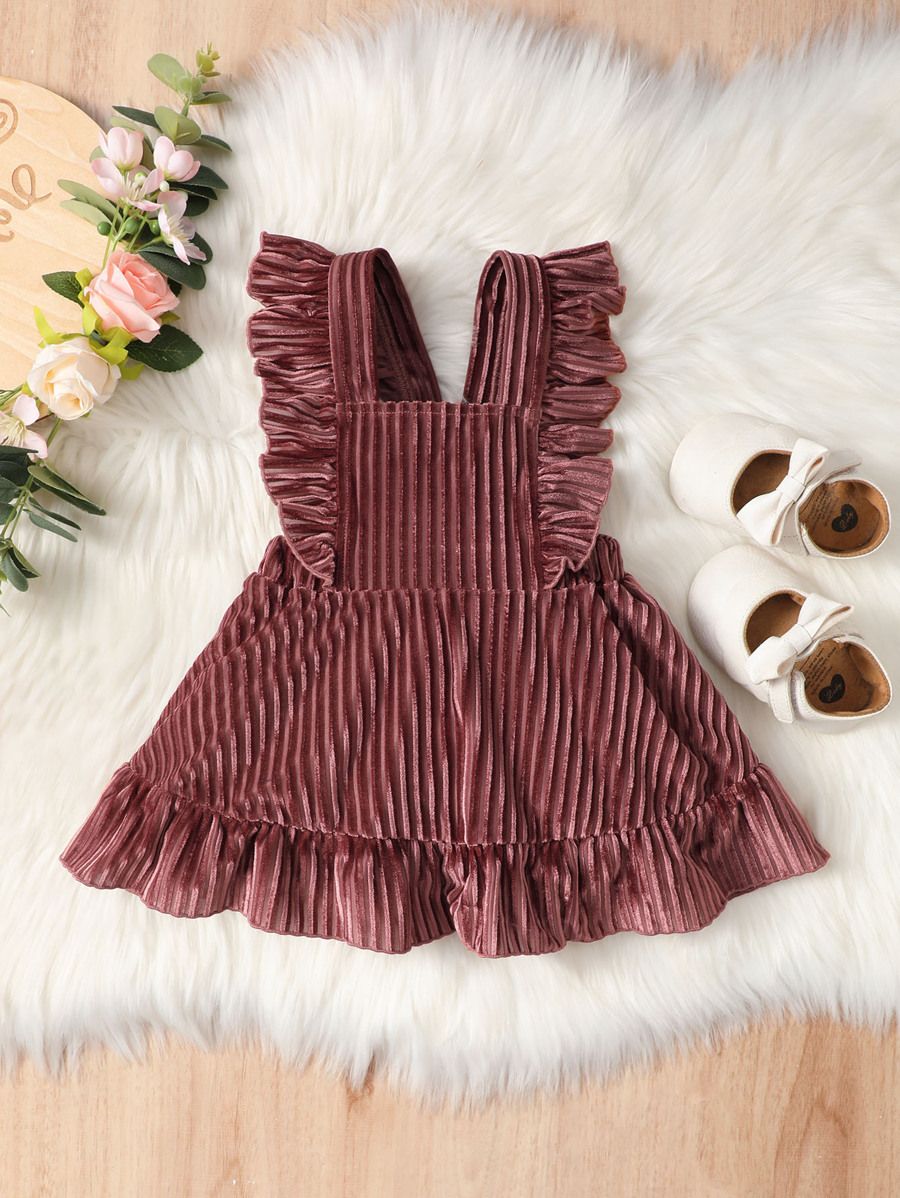 Baby Ruffle Trim Velvet Overall Dress
   
      SKU: sa2207204374838888
          
          (37 ... | SHEIN