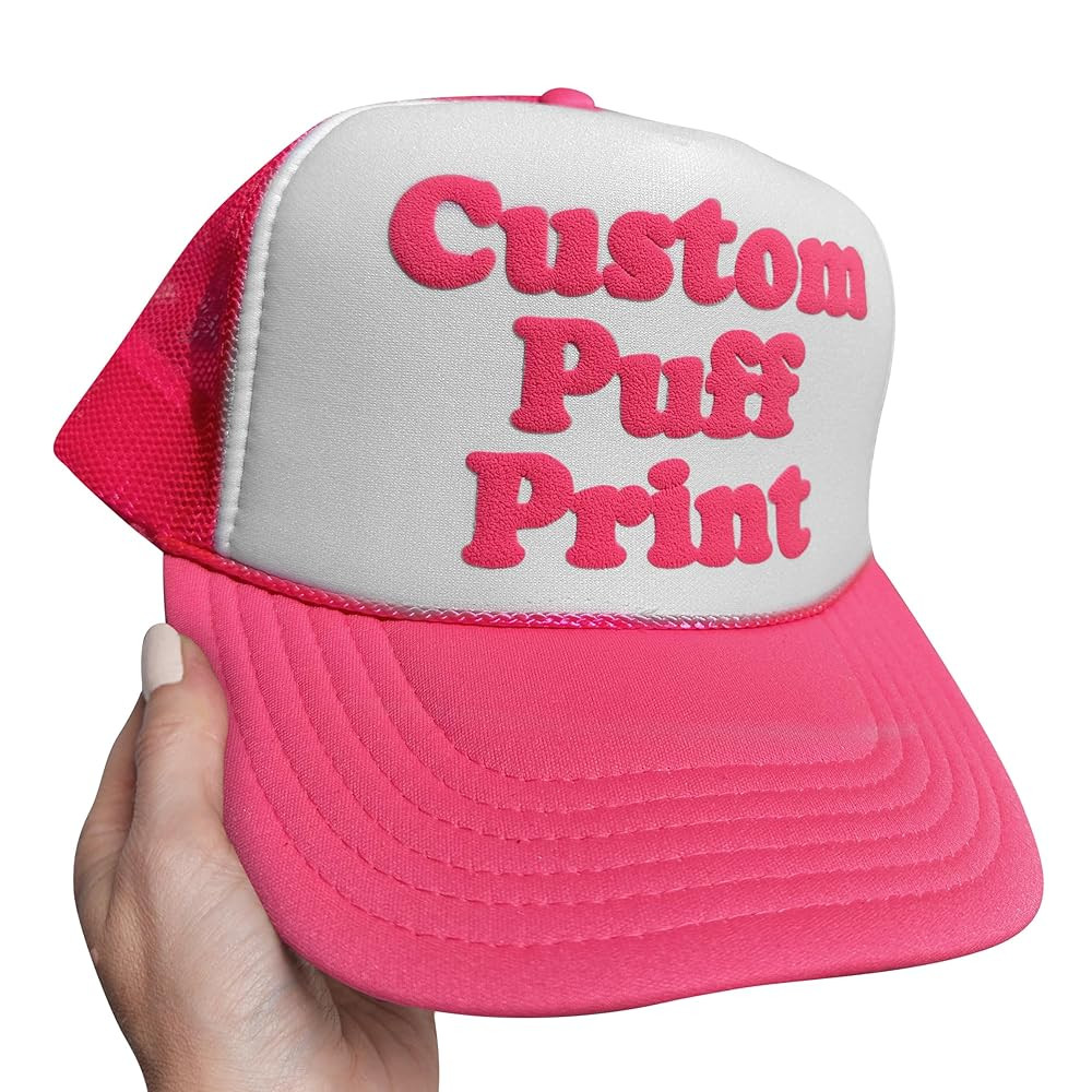Custom Puff Print Trucker Hat Add Your Text Hat Personalized Trucker Hat | Amazon (US)