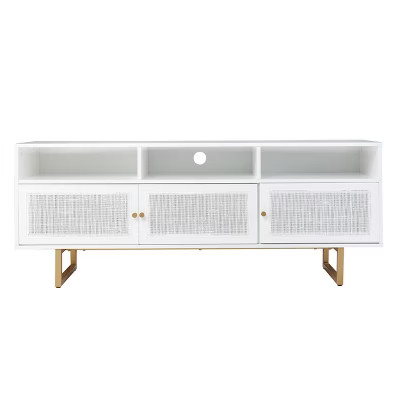 Waldaske Media Cabinet with Storage White/Gold - Aiden Lane | Target