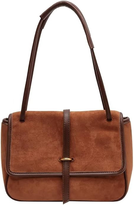 Mudono Handbags for Women Soft Suede Tote Bag Spacious Square Shoulder Purse Vintage Crossbody Me... | Amazon (US)