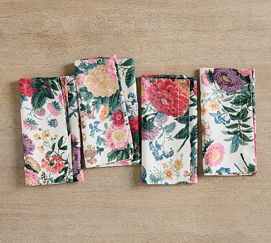 Margeaux Floral Cotton Napkins - Set of 4 | Pottery Barn (US)