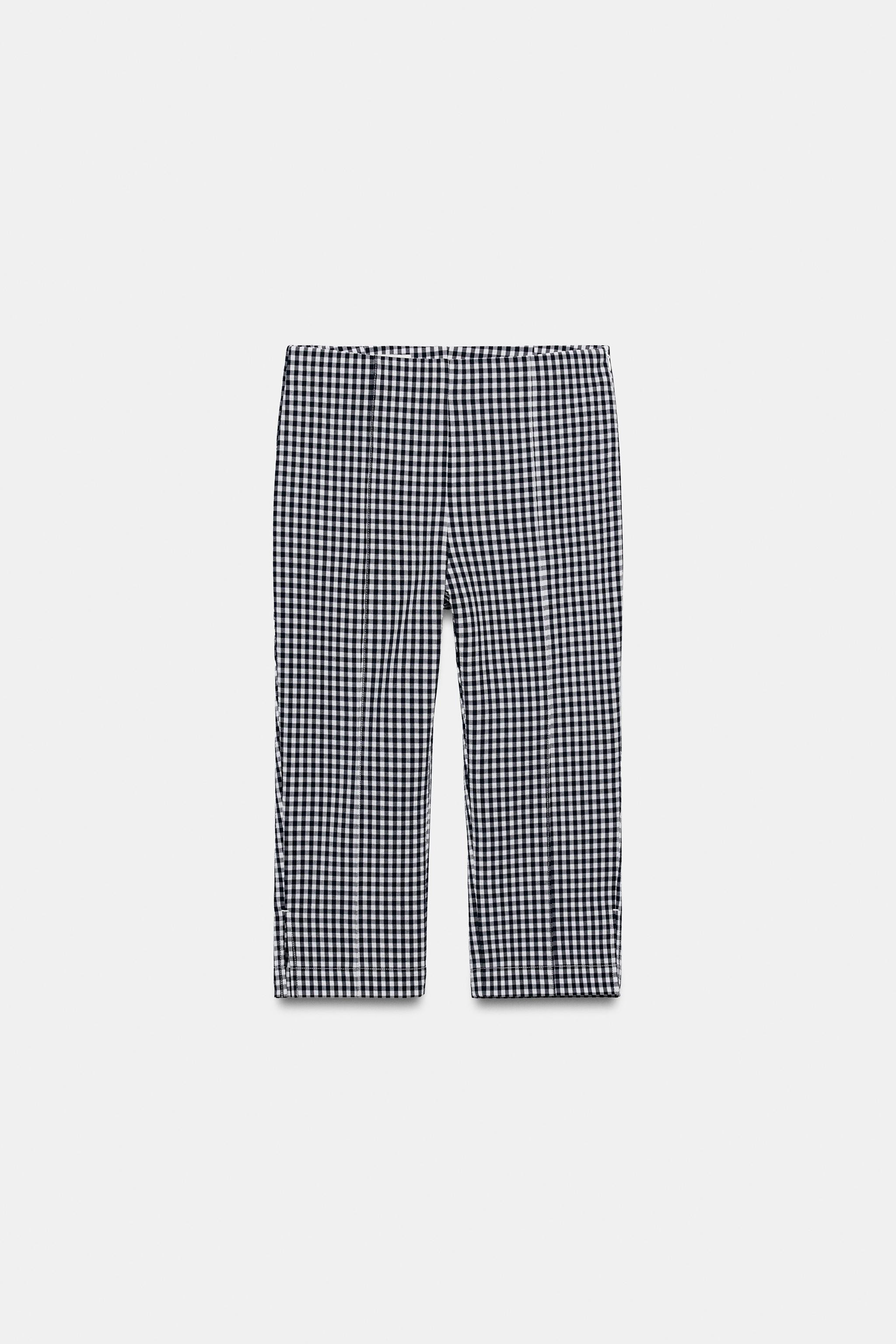 GINGHAM CAPRI PANTS | Zara US