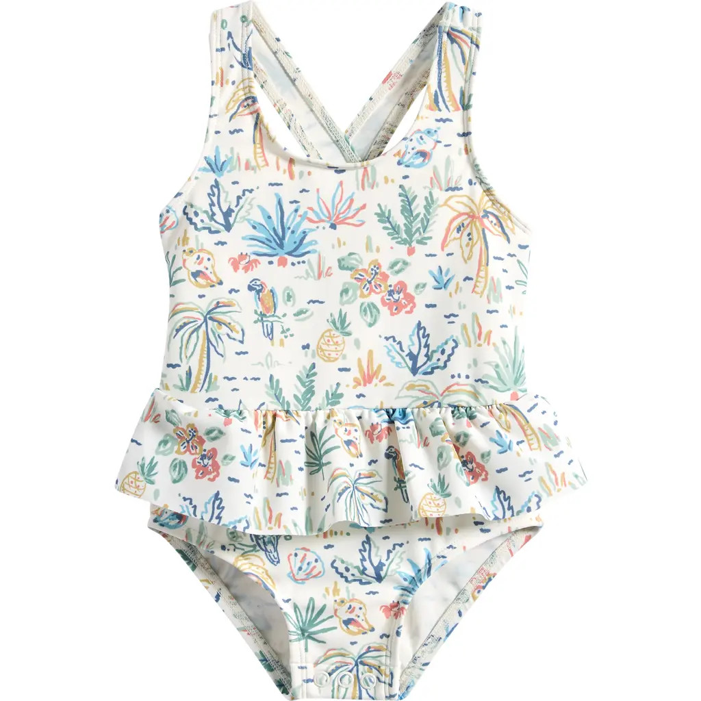 Little Planet Ruffle One-Piece Swimsuit in Tropical at Nordstrom, Size 3M | Nordstrom