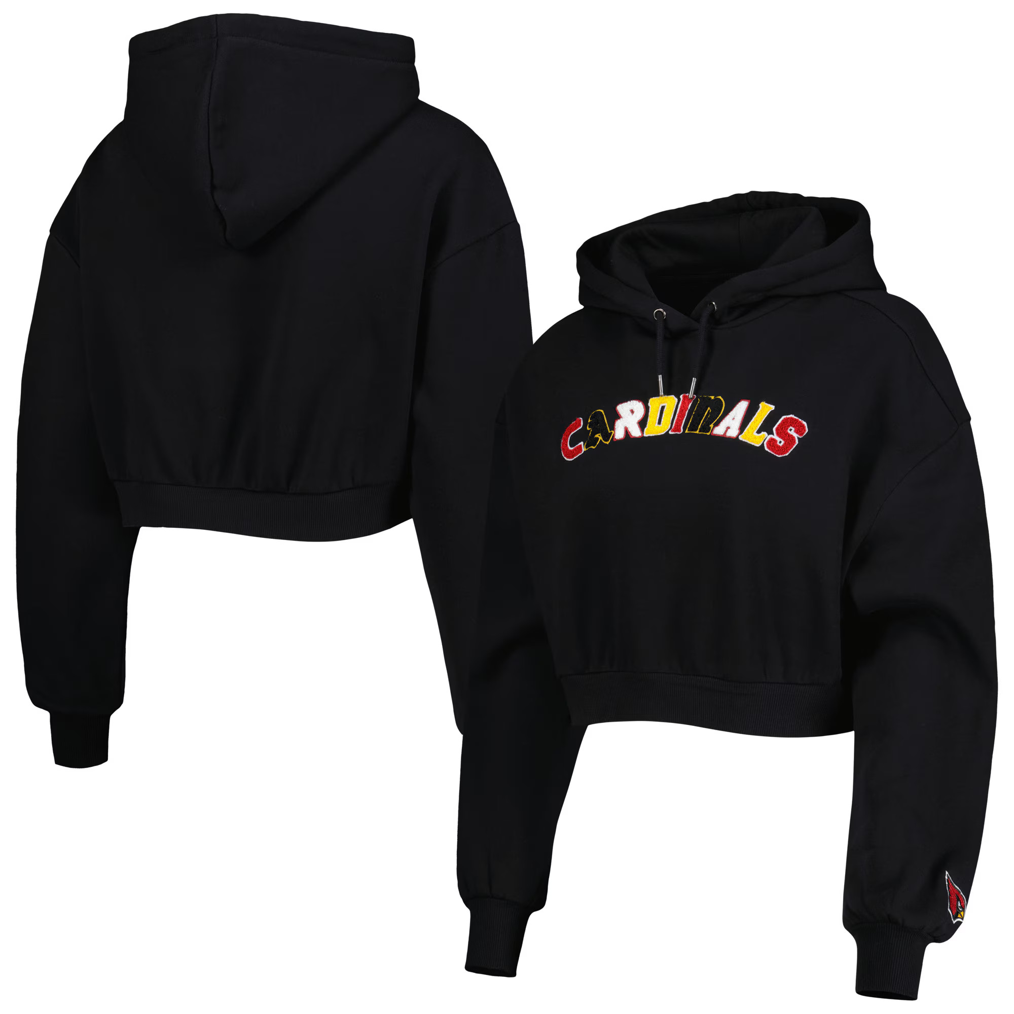 Women's Arizona Cardinals The Wild Collective Black Cropped Pullover Hoodie | NFL Shop