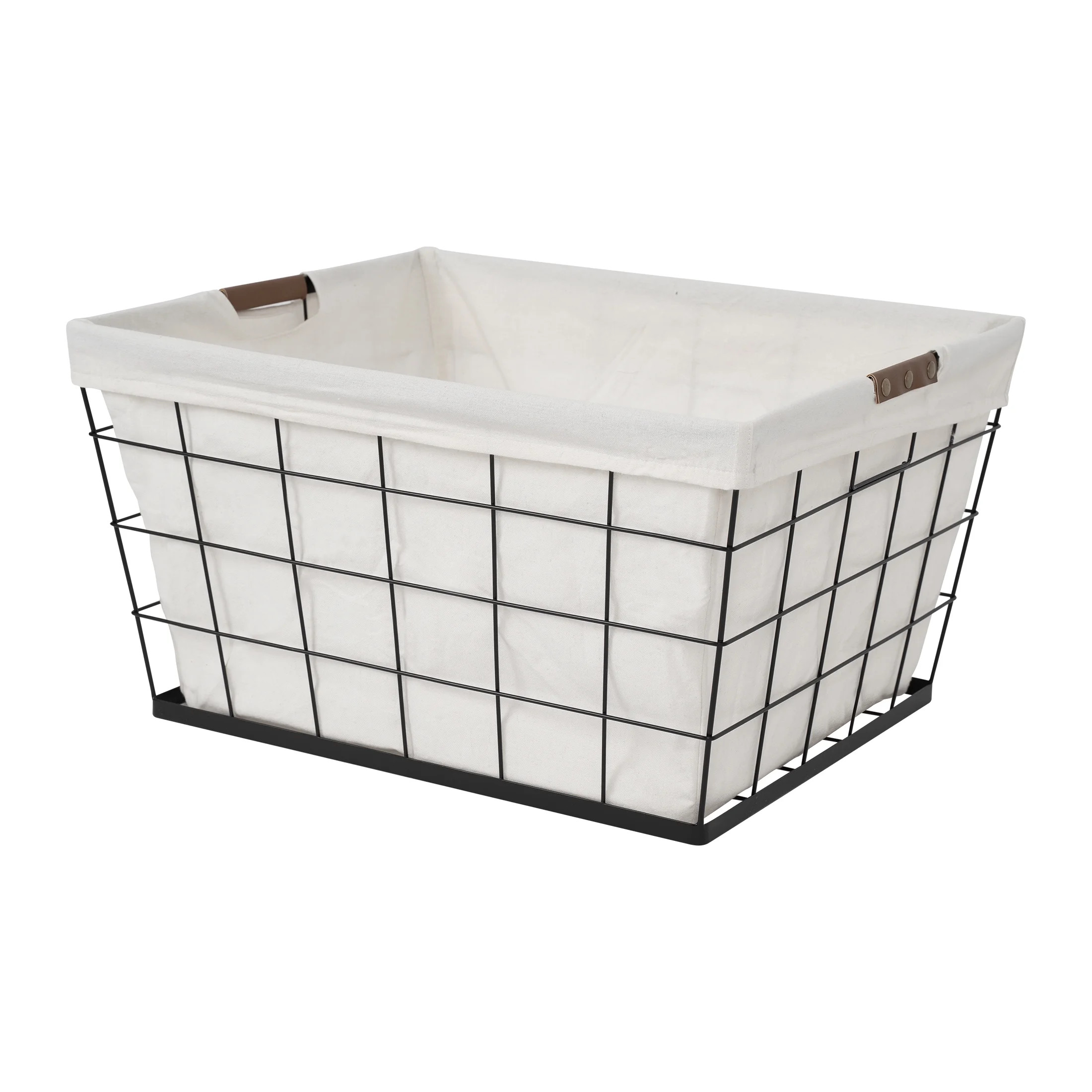Better Homes & Gardens 60L Rectangular Steel Laundry Basket for Adult, Black & Natural | Walmart (US)