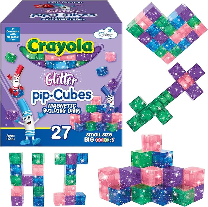 Crayola Glitter Magnetic PIP Cubes, Mini Magnetic Blocks Playset, STEM & Montessori Building & Ed... | Amazon (US)