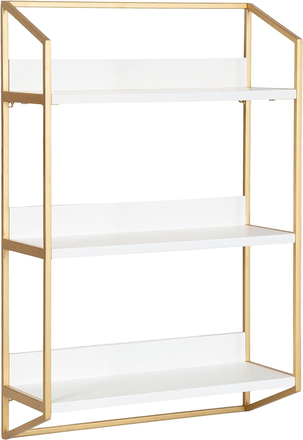 Kate and Laurel Hylton Modern Glam 3-Tier Floating Wall Shelf for Display and Storage, 18x28x7, W... | Amazon (US)