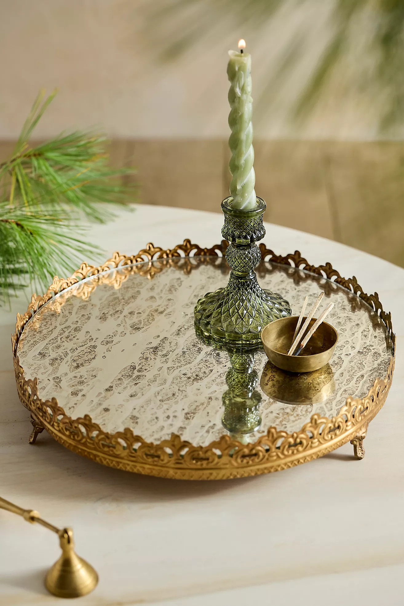 Antique Mirrored Candle Plinth | Anthropologie (US)