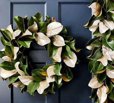 Brandon Maxwell Silver Magnolia Wreath &amp; Garland | Pottery Barn (US)