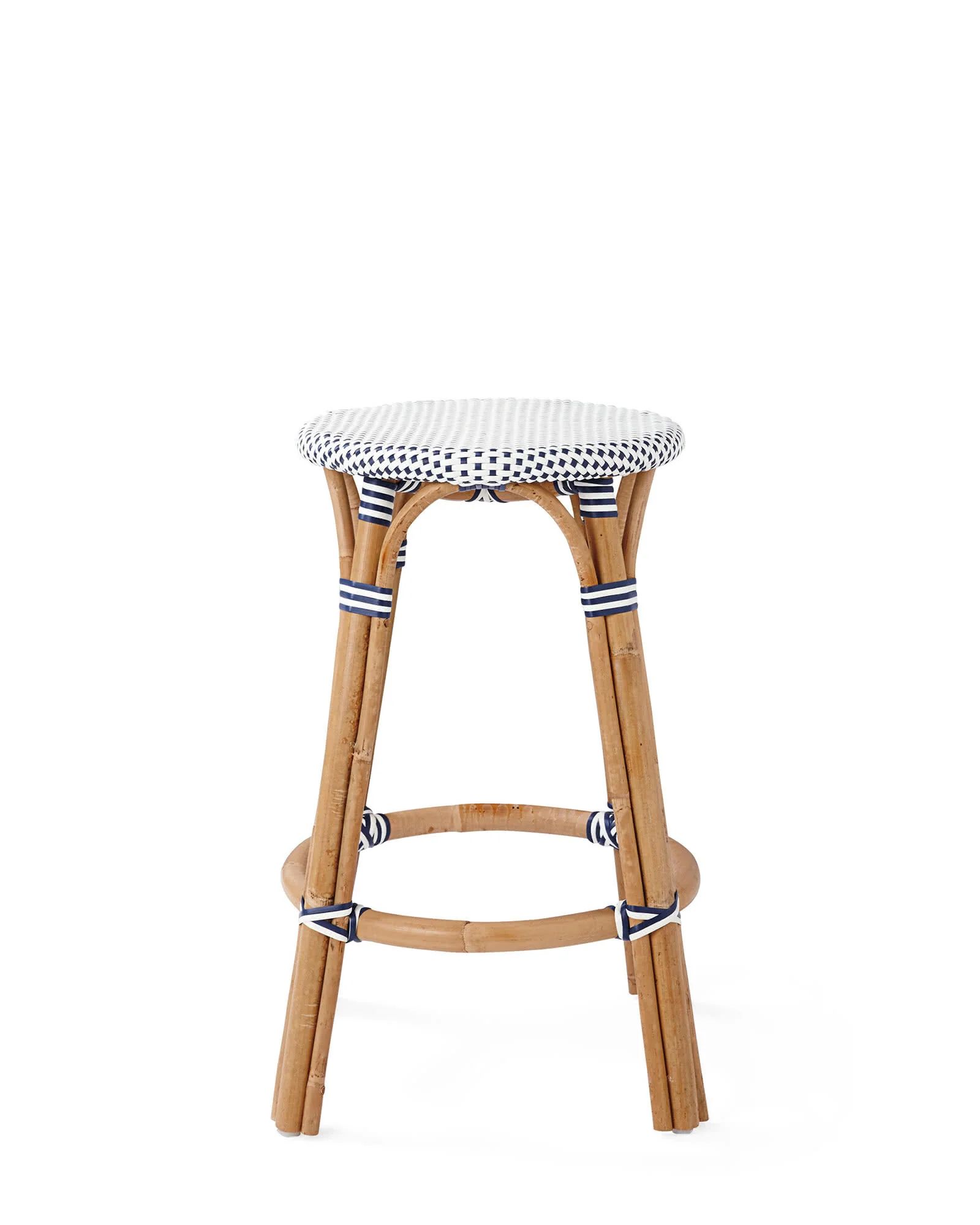 Vale Backless Counter Stool: Blue and White | Auden & Avery