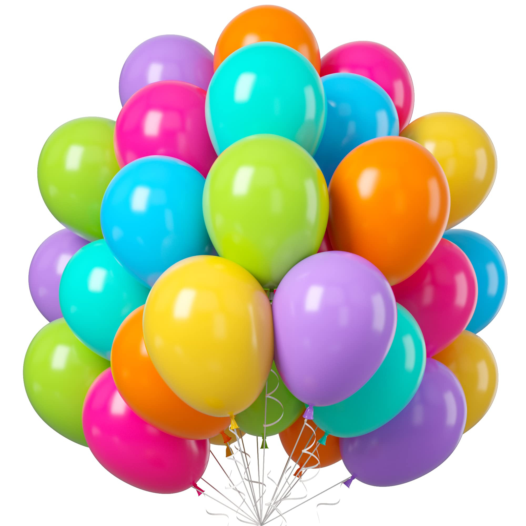 Rainbow Balloons, 50PCS Multicolor Rainbow Balloons Arch in Blue Green Purple Yellow Orange Hot P... | Amazon (US)