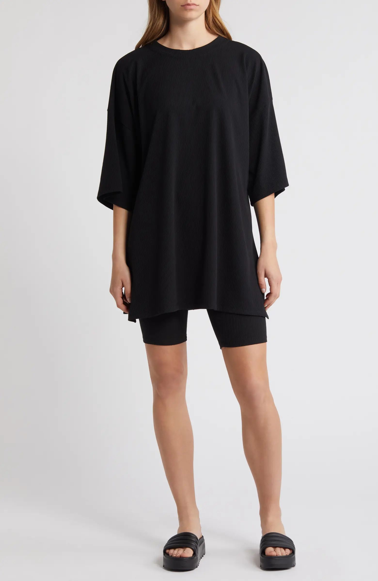 Dressed in Lala Malone Rib Oversize T-Shirt & Shorts | Nordstrom | Nordstrom