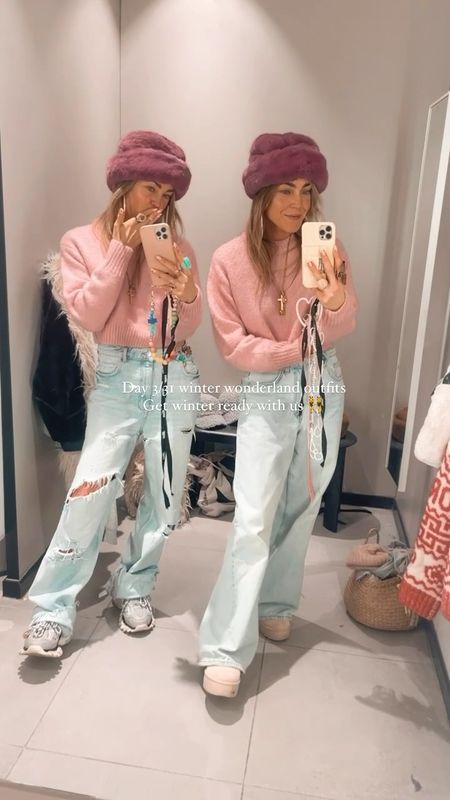 Get winter ready with us. Day 3/31 winter wonderland outfits. #LTKGift #grwm #getreadywithme 

Pink jumper, get ready with us, H&M, wide leg jeans, Christmas outfits daily, Ugg dupes, bySiss, get ready with me, fluffy hat, faux fur hat, hats, pink knit 

#LTKHoliday #LTKstyletip #LTKSeasonal