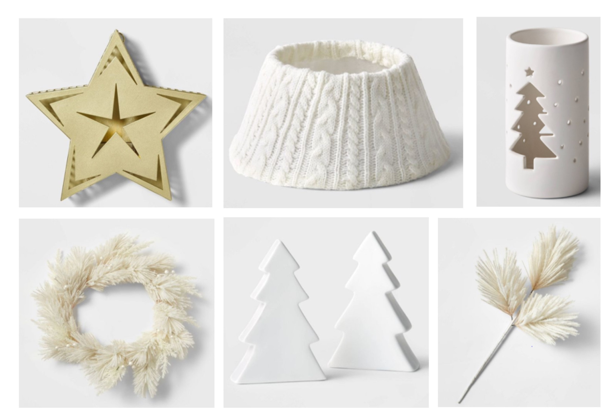 Target Wondershop Christmas white, light and bright. Mini cable knit tree collar, boho pampas wreath, flocked stem, ceramic Christmas holiday tree decor, and light up gold star

#LTKSeasonal #LTKhome #LTKHoliday