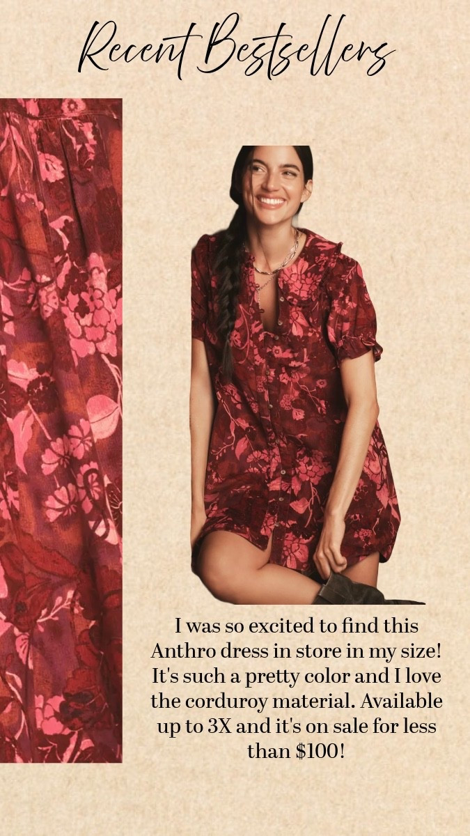 I was so excited to find this Anthro dress in store in my size! It's such a pretty color and I love the corduroy material. Available up to 3X and it's on sale for less than $100!

#LTKSaleAlert #LTKPlusSize