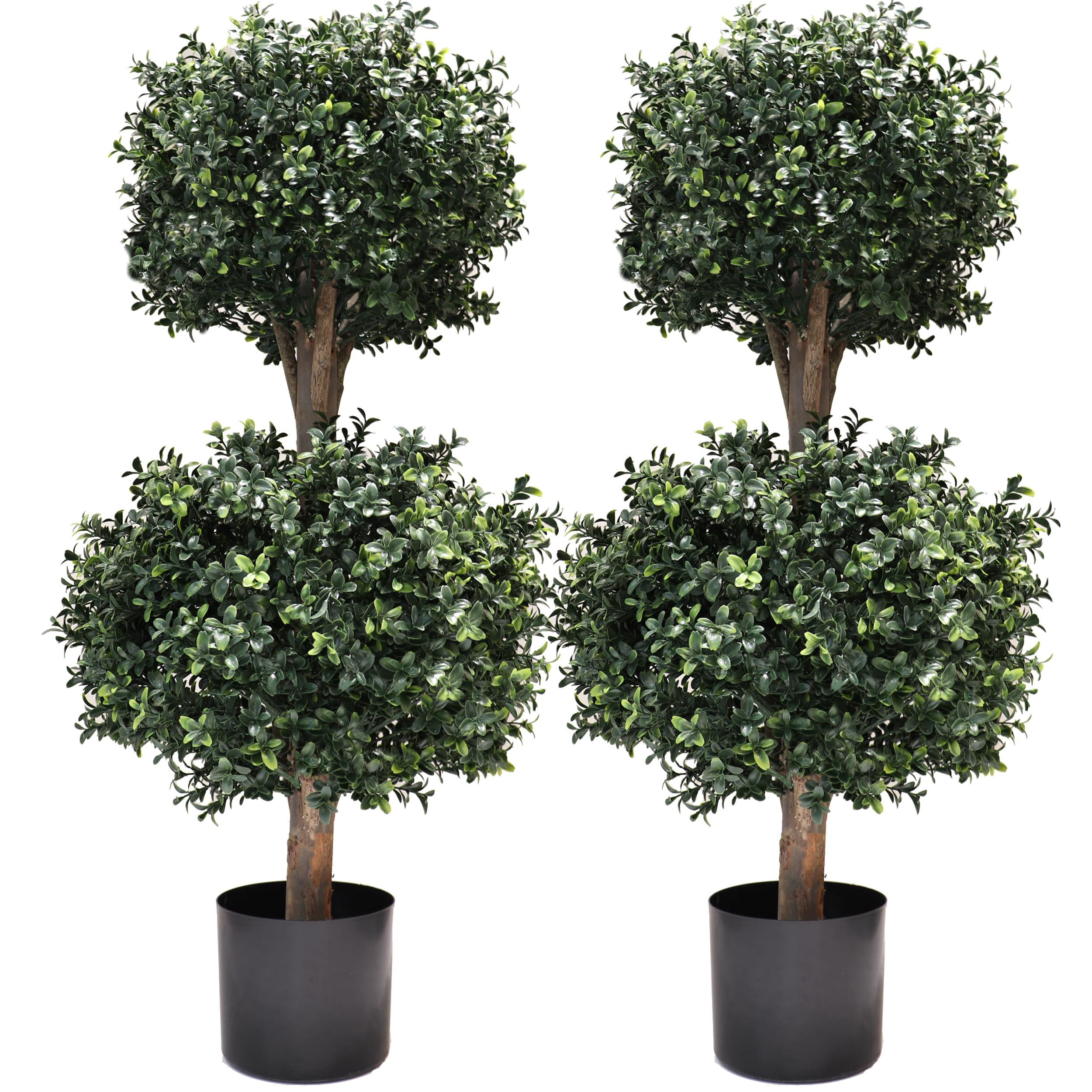 3Ft-35'' Artificial Boxwood Double Ball Topiary Trees,2PACK Faux Topiaries Tree Store Garden Indo... | Amazon (US)