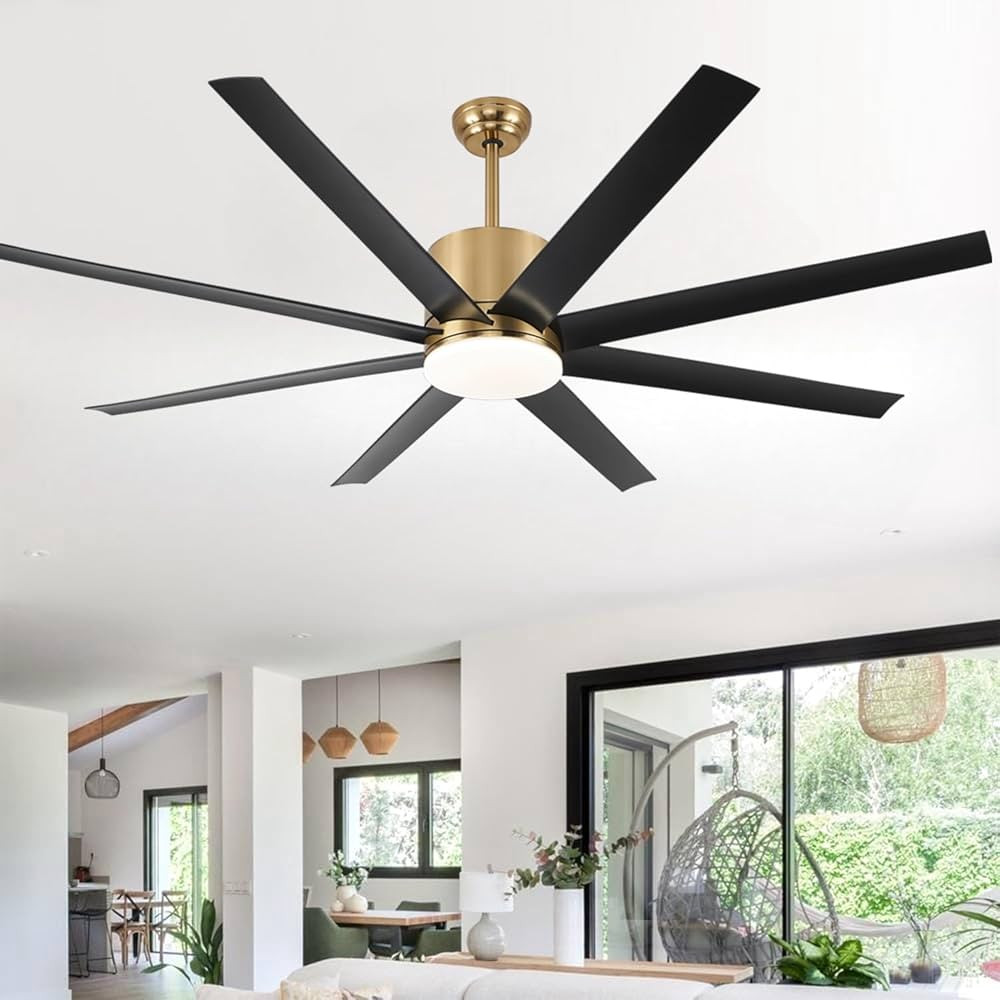 60 inch Ceiling Fan with Light, Large Ceiling Fan with Remote Outdoor Ceiling Fan Quiet DC Motor,... | Amazon (US)