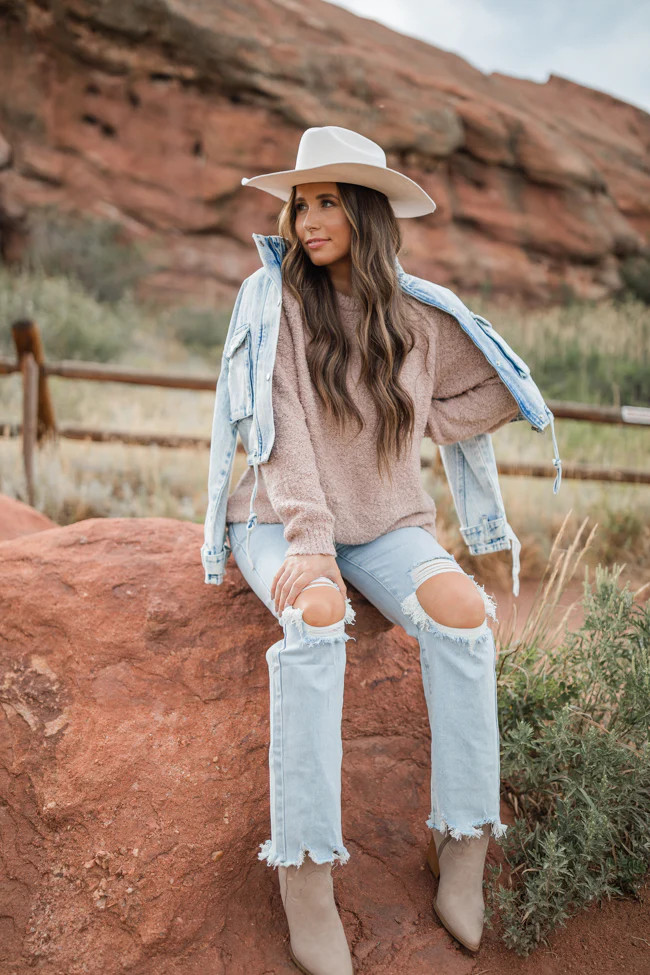 Danae Distressed Jeans Emily Fauver X Pink Lily | Pink Lily