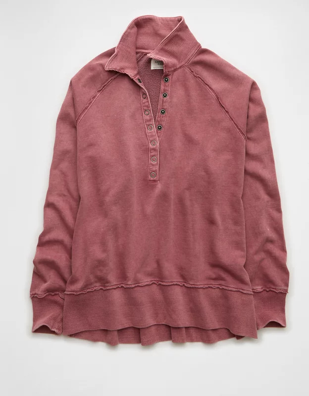 AE Big Hug Henley Sweatshirt | American Eagle Outfitters (US & CA)