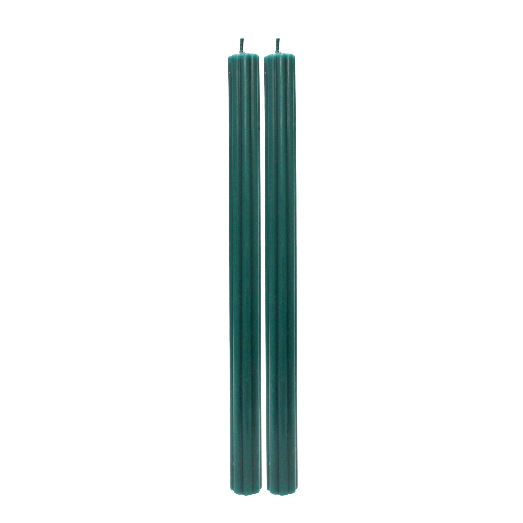 Better Homes & Gardens Unscented Taper Candles, Dark Green, 2-Pack, 11 inches Height | Walmart (US)