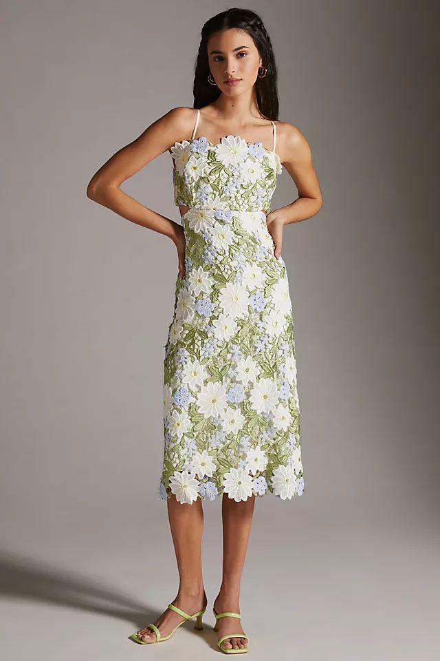 Eva Franco Floral Lace Midi Dress | Anthropologie (US)