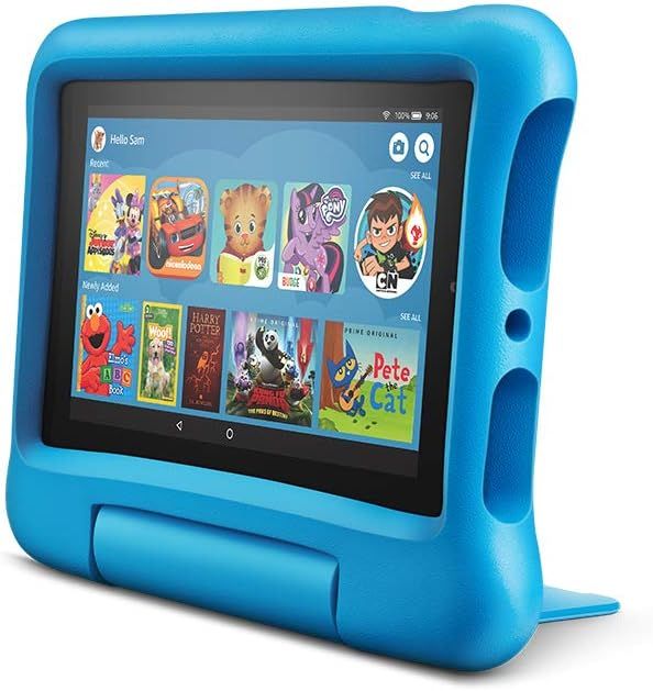 Fire 7 Kids tablet, 7" Display, ages 3-7, 16 GB, Blue Kid-Proof Case | Amazon (US)