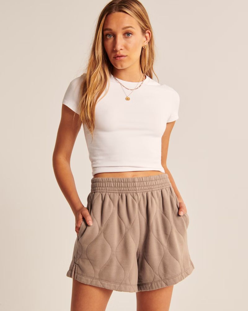 High Rise Quilted Shorts | Abercrombie & Fitch (US)