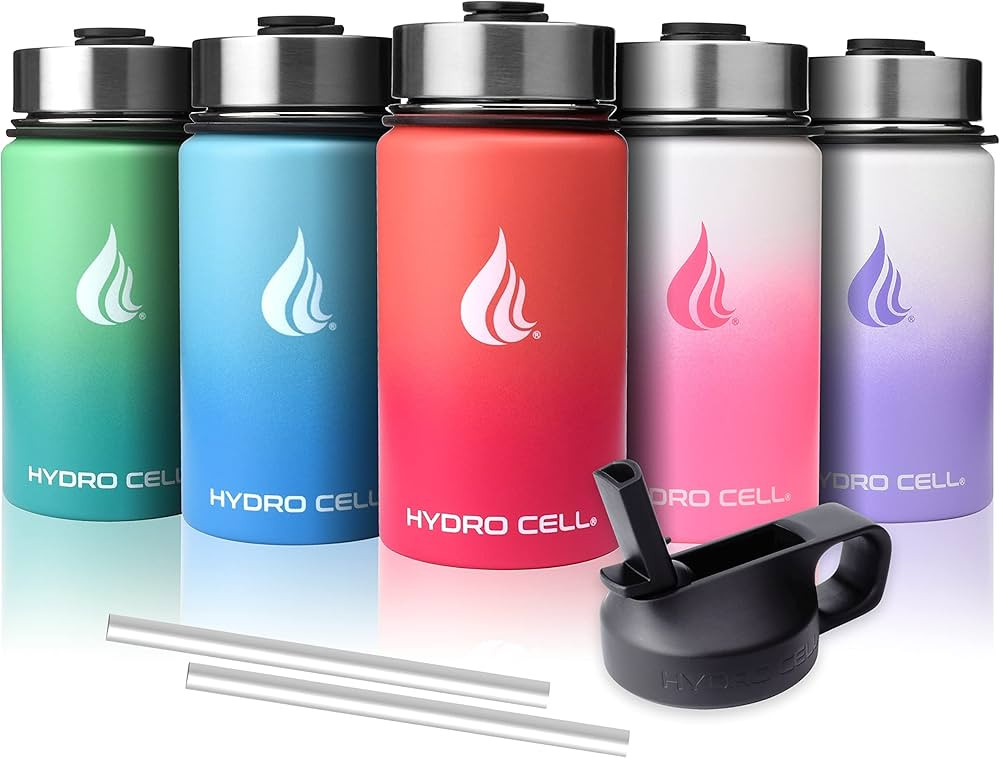 HYDRO CELL Stainless Steel Insulated Water Bottle with Straw - For Cold & Hot Drinks - Metal Vacu... | Amazon (US)