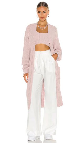 Nettie Knit Cardigan in Dusty Pink | Revolve Clothing (Global)
