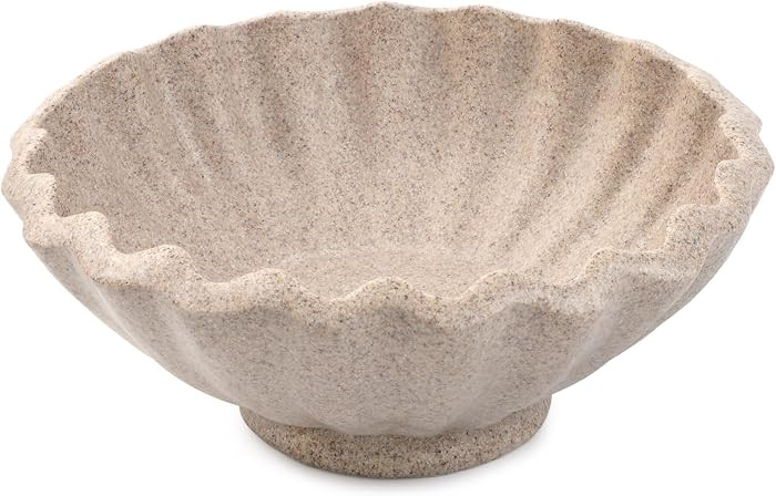 Decorative Bowl, Pedestal Key Bowl for Entryway Table, Resin Wavy Bowl for Dining Table Centerpie... | Amazon (US)
