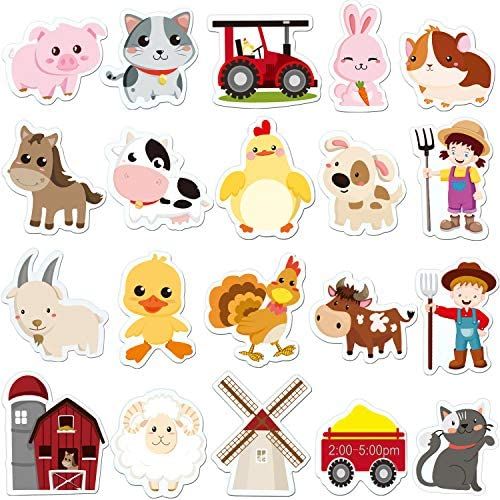Boao Farm Animals Thick Gel Clings Removable and Reusable Window Clings Decals Stickers for Kids,... | Amazon (US)